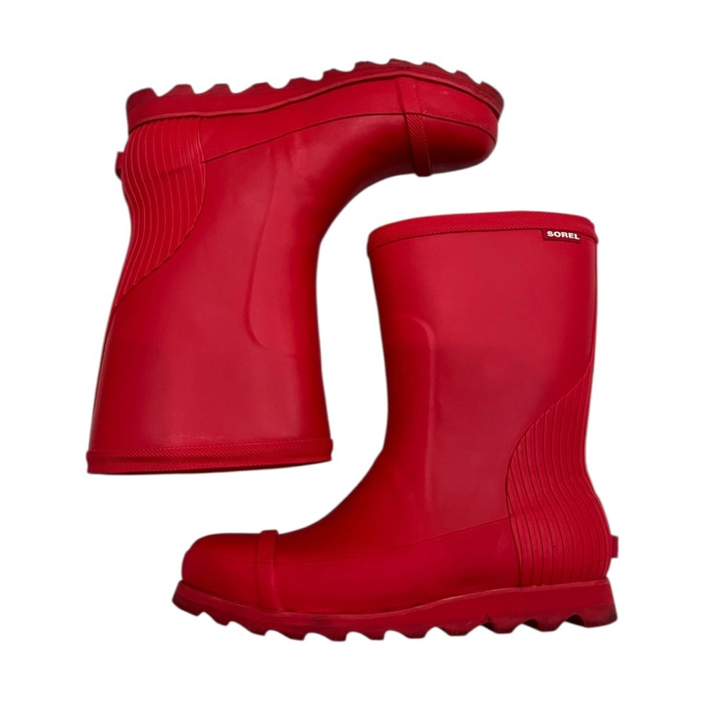 SOREL joan Rain Short Red Rain Muck Boots - Picture 2 of 8